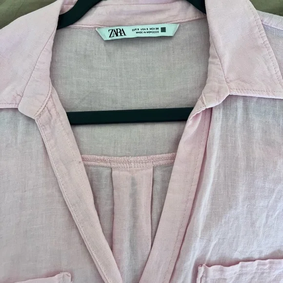 Zara Light Pink Button-Down Shirt - Picture 3 of 3